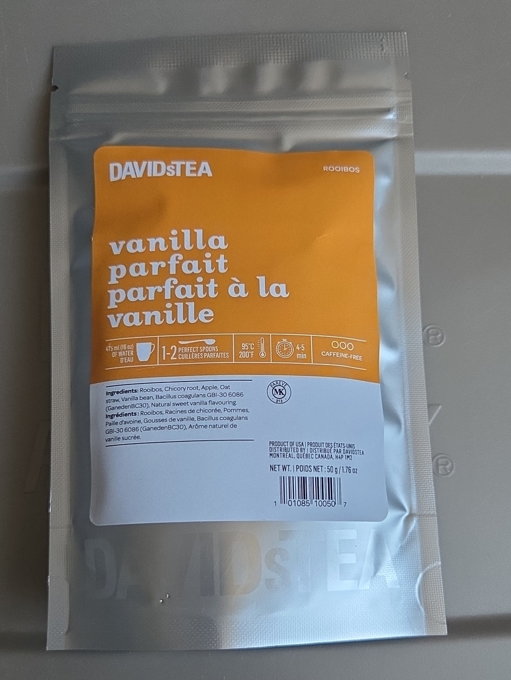 2/$20 New! Sealed! Davidstea VANILLA PARFAIT Loose Leaf Tea 50g Davids Tea